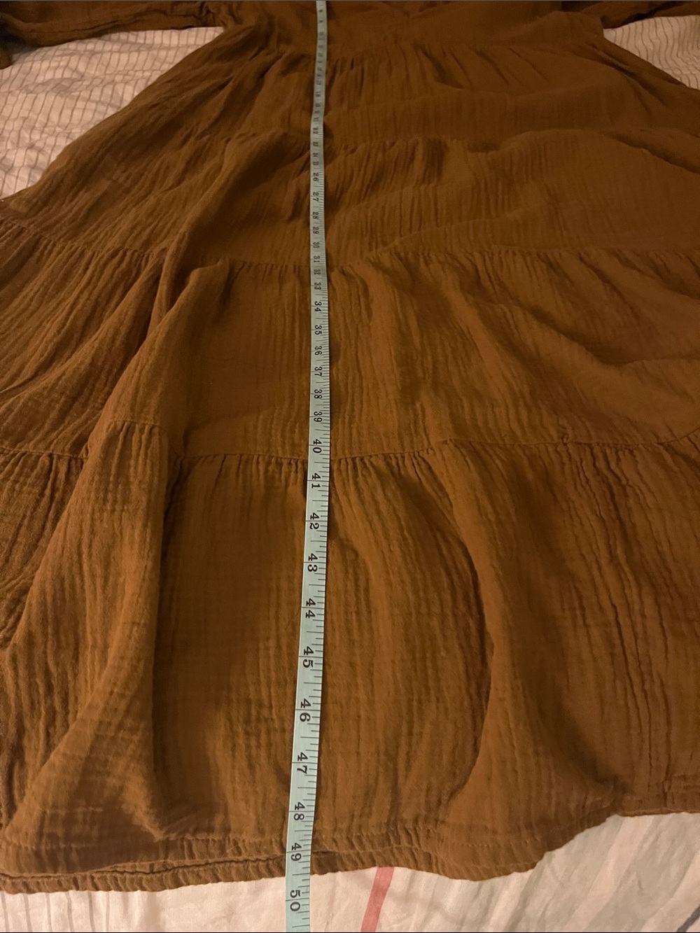 Universal Thread Gauze Tiered Dress Bell Long Sleeve, Size Large - Picture 10 of 11